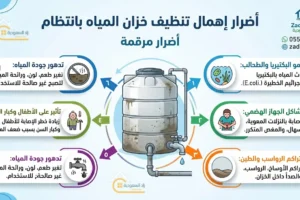 أضرار إهمال تنظيف خزان المياه على الصحة العامة وصحة الاسرة