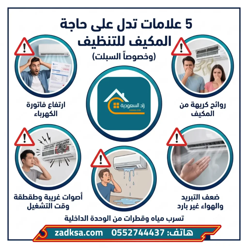 علامات حاجة المكيف للتنظيف