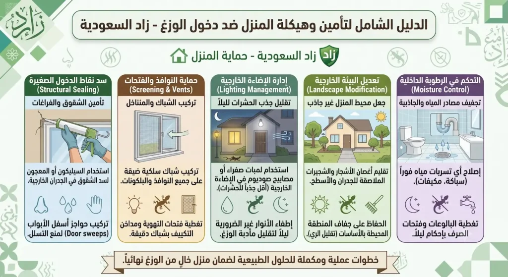 دليل تأمين المنزل من دخول الوزغ